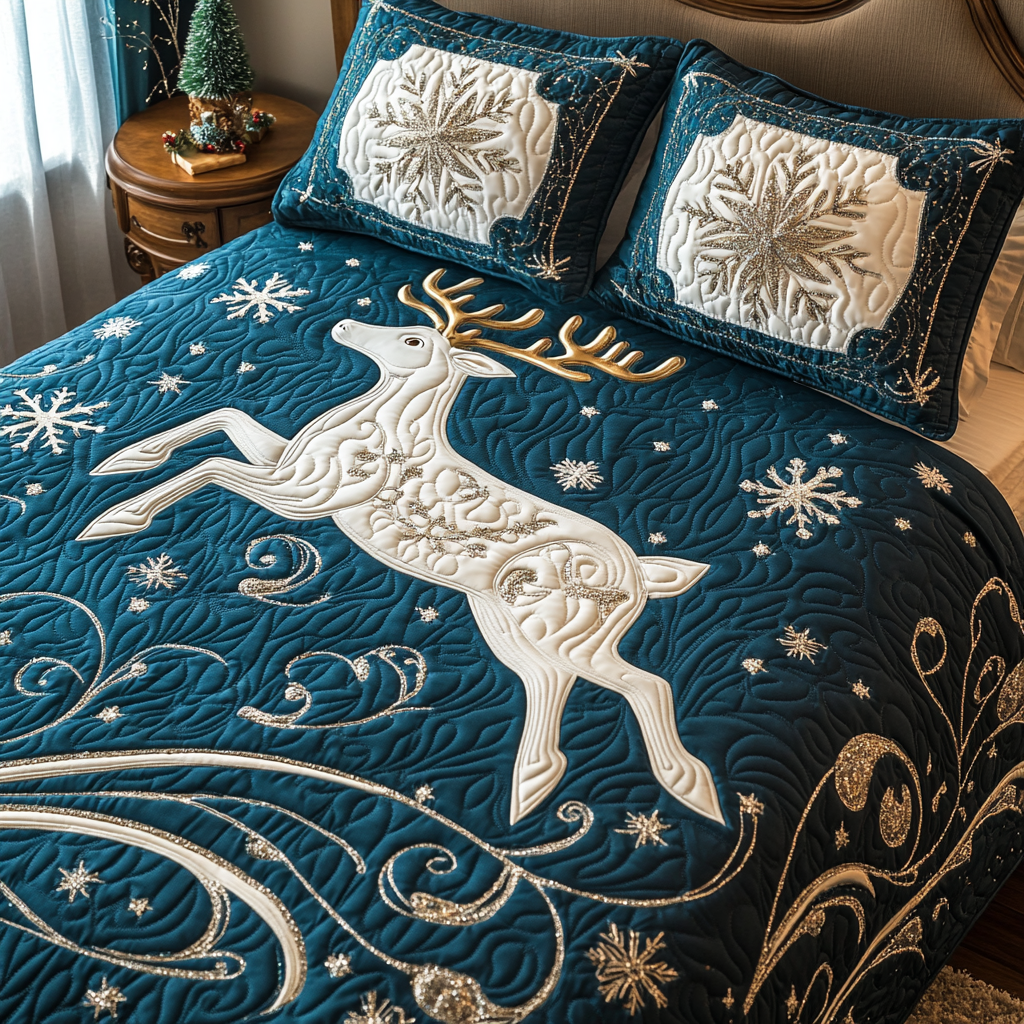 Winter Wonderland 3-Piece Quilted Bedding Set NCU0TL1967
