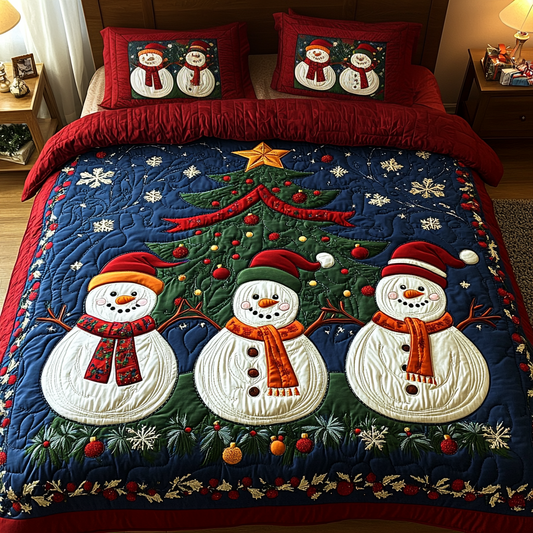 Winter Wonderland Frost 3-Piece Quilted Bedding Set NCU0DK2169