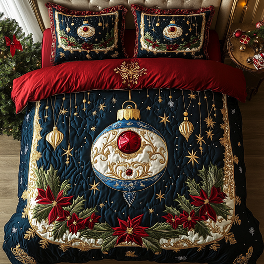 Winter Wonderland Luxe 3-Piece Quilted Bedding Set NCU0DK2556
