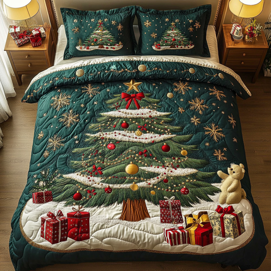 Winter Wonderland Tree 3-Piece Quilted Bedding Set NCU0DDK058