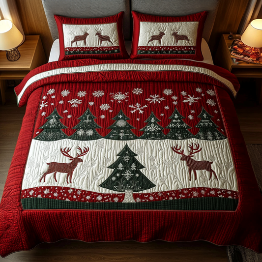 Winter Woodland 3-Piece Quilted Bedding Set NCU0VH461