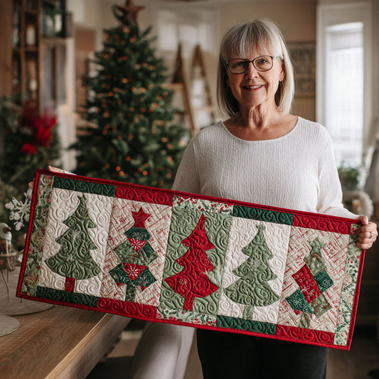 Winter Woods Tree Quilted Table Runner NCU0PTT1371