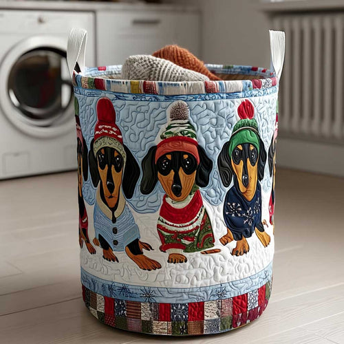 Winter Woofs Quilted Laundry Basket NCU0HTT074