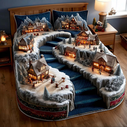 Wintertide Town 3-Piece Quilted Bedding Set NCU0NNL128