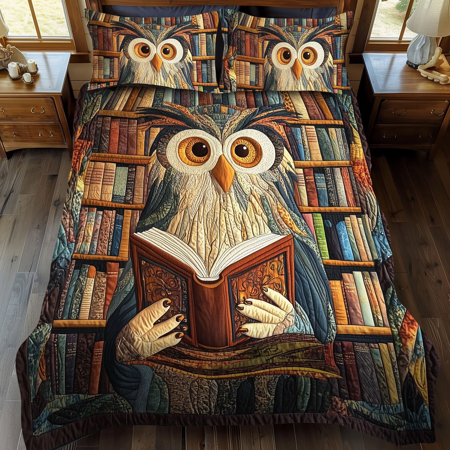 Wisdom in the Pages 3-Piece Quilted Bedding Set NCU0DK1353