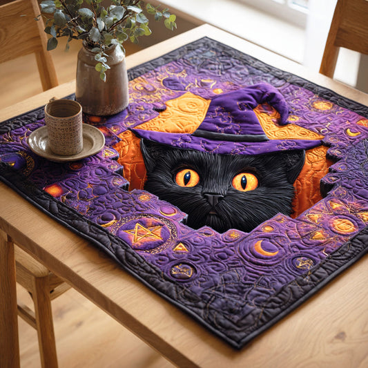 Witch Cat Night Quilted Table Topper NCU0NTD463