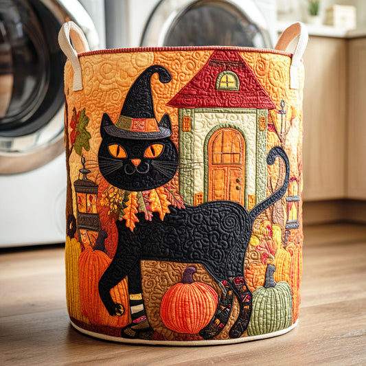 Witch Cat Quilted Laundry Basket NCU0NTD325