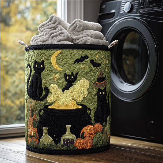 Witch Cat Quilted Laundry Basket NCU0TH3064