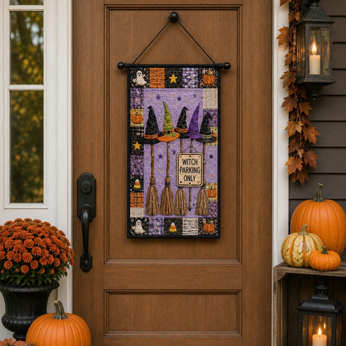 Witch Hat Parade Quilted Door Banner NCU0DV2272