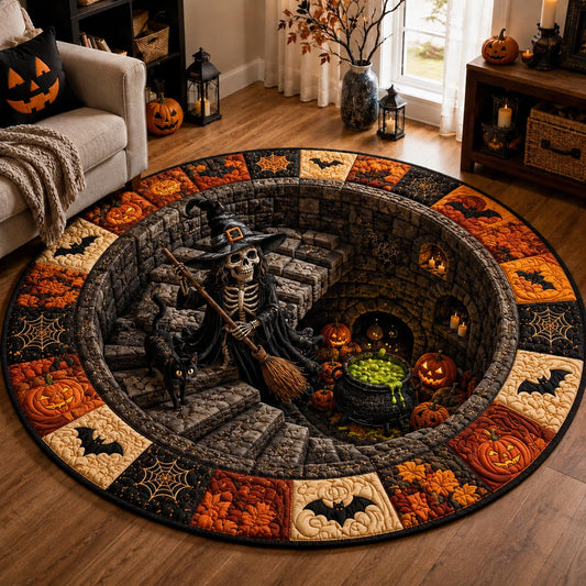 Witch Lantern Descent Quilted Round Mat NCU0DV2351