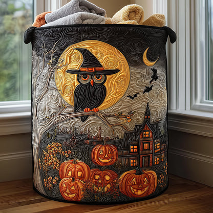 Witch Owl Moon Quilted Laundry Basket NCU0TH3091