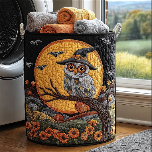 Witch Owl Night Quilted Laundry Basket NCU0TH3090