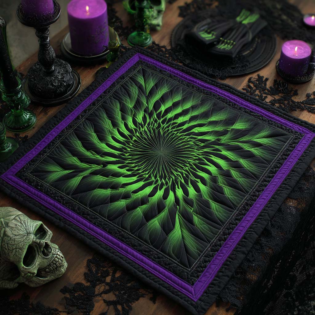 Witchfire Spiral Quilted Table Topper NCU0NXD251 – Quiltnest