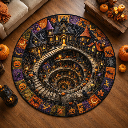 Witching Spiral Quilted Round Mat NCU0NTV1158