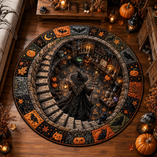 Witching Stairs Quilted Round Mat NCU0NTV1165