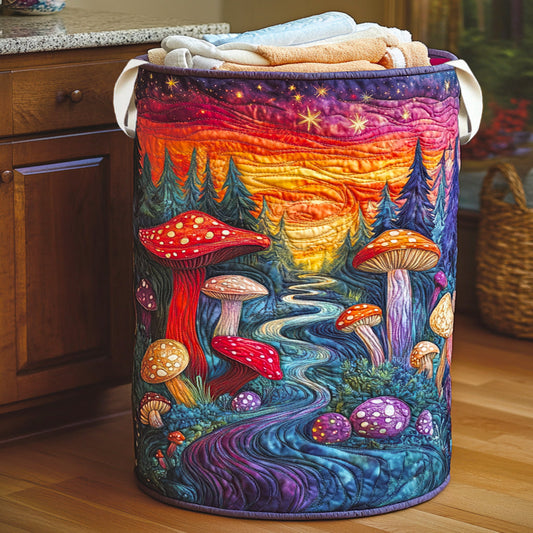 Witchlight Mushroom Quilted Laundry Basket NCU0NNL216