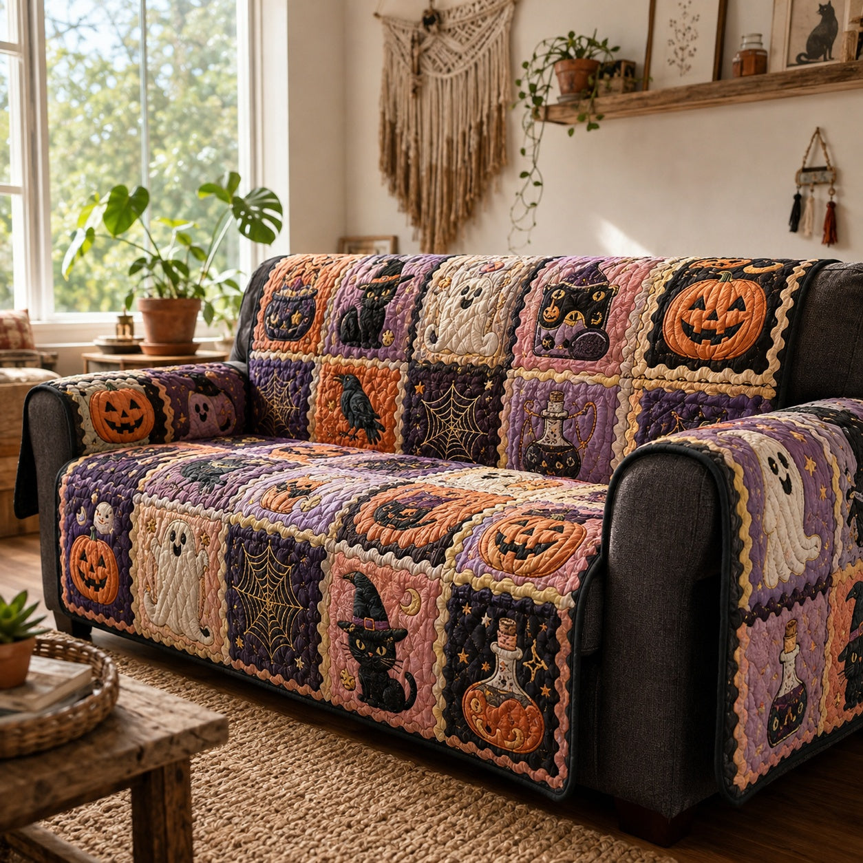 Witchy Icons Quilted Sofa Cover NCU0PVL947