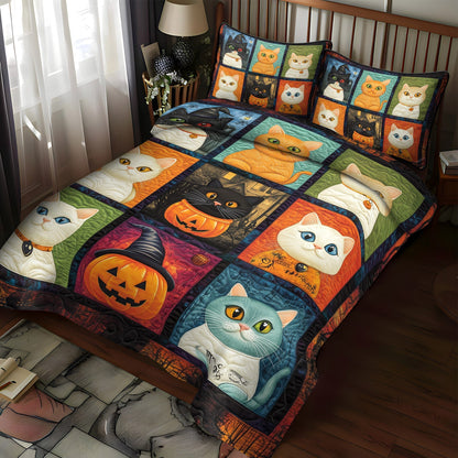 Witchy Whiskers 3-Piece Quilted Bedding Set NCU0TL1169