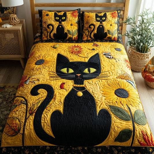 Witty Kitty 3-Piece Quilted Bedding Set NCU0PTT1428