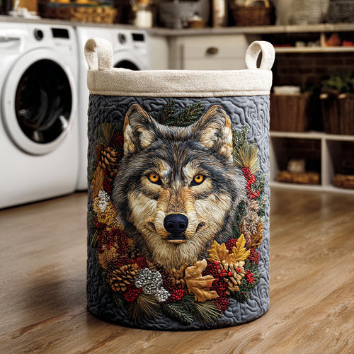 Wolf Frost Path Quilted Laundry Basket NCU0NTD1041