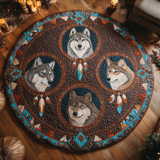 Wolf Harmony Quilted Round Mat NCU0NTV716