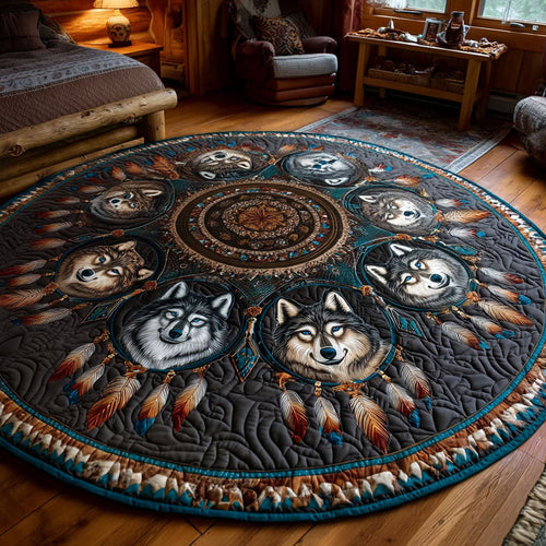 Wolf Orbit Quilted Round Mat NCU0NTV722