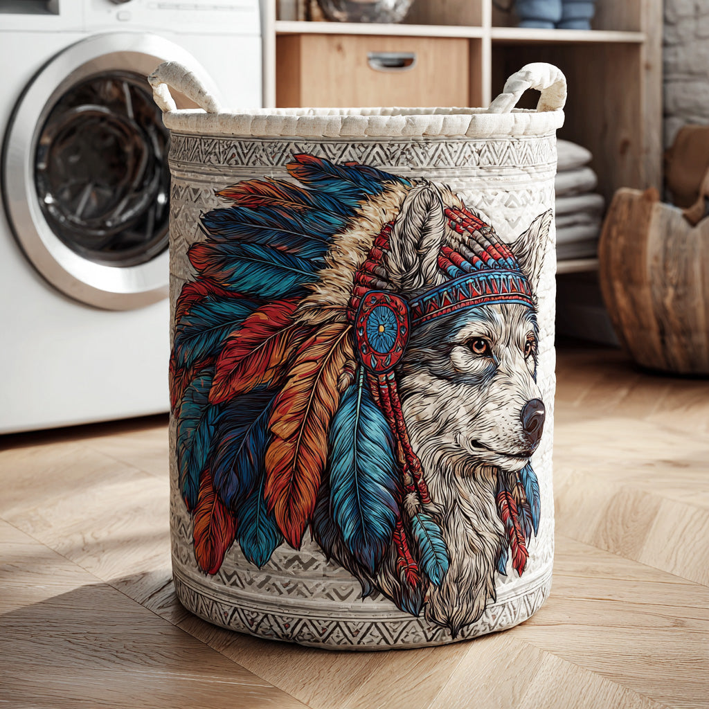 Wolf Ridge Spirit Quilted Laundry Basket NCU0NTD973