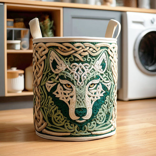 Wolf Spiral Quilted Laundry Basket NCU0NTD489