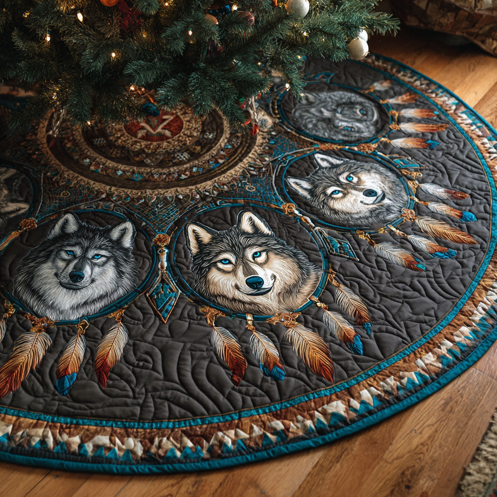 Wolf Spirit Christmas Quilted Tree Skirt NCU0NTV481