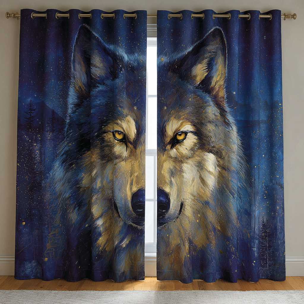 Wolf Spirit Quilted Curtains NCU0DDK1998