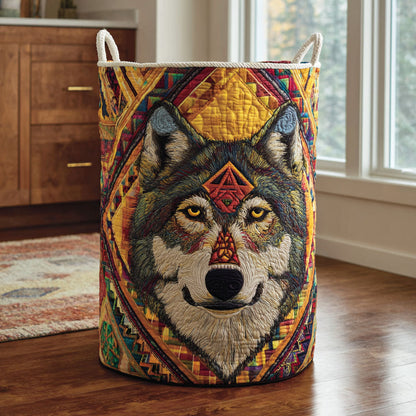 Wolf Spirit Quilted Laundry Basket NCU0DDK2150
