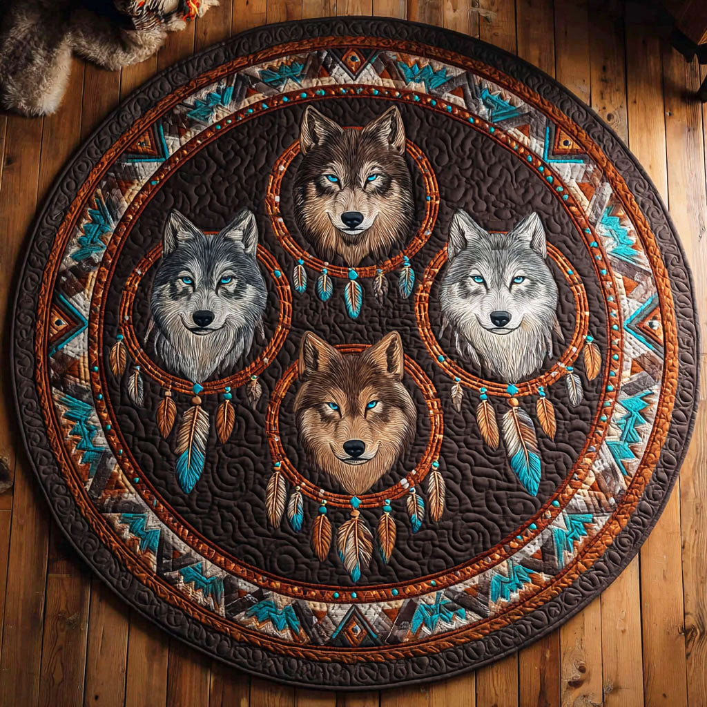 Wolf Totems Quilted Round Mat NCU0NTV720