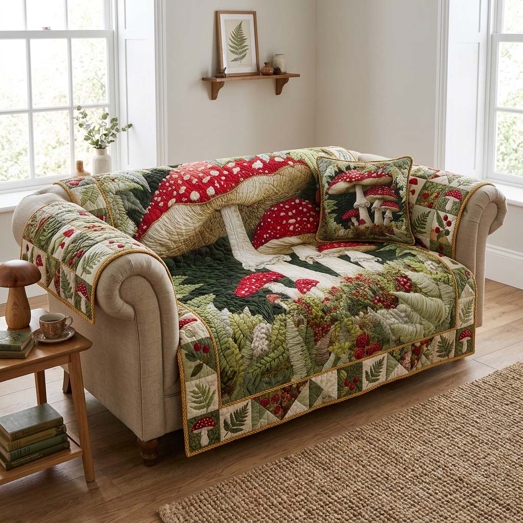 Woodland Amanitas Quilted Sofa Cover NCU0DQQ0696