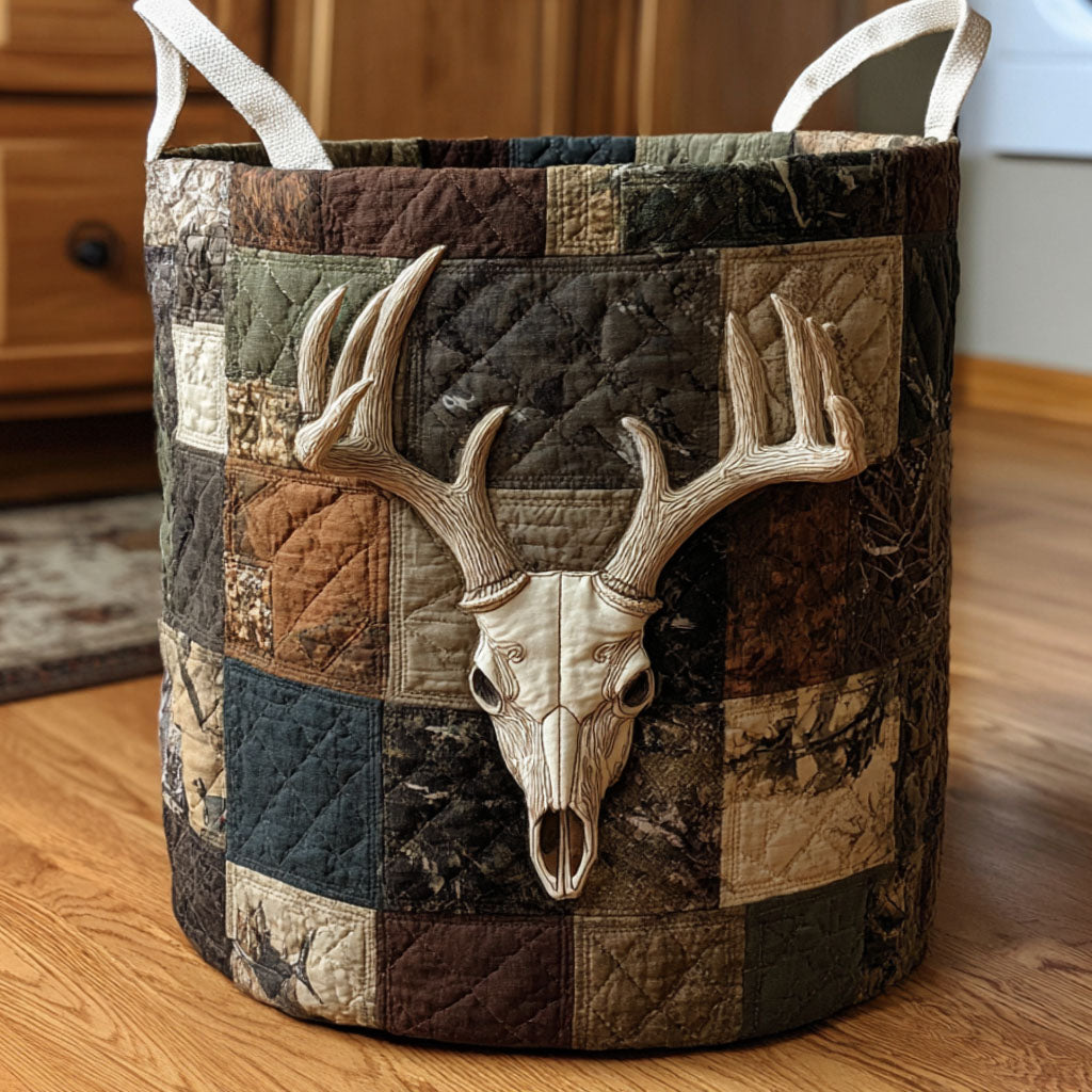 Woodland Antlers Quilted Laundry Basket NCU0NNT2810