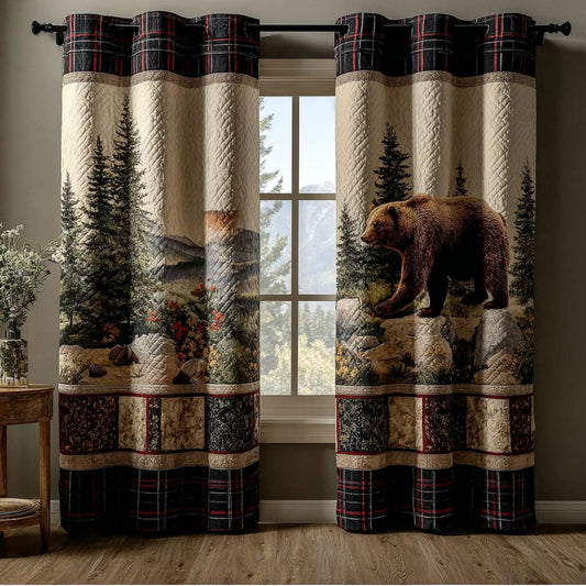 Woodland Bear Horizon Quilted Curtains NCU0NNT2884