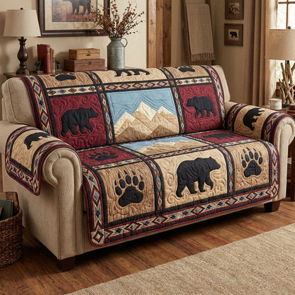 Woodland Bear Quilted Sofa Cover NCU0NTD1620