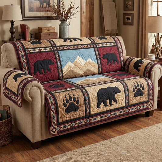 Woodland Bear Quilted Sofa Cover NCU0NTD1620