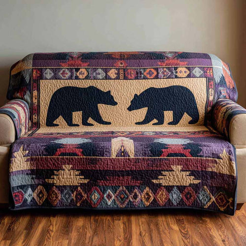 Woodland Bear Quilted Sofa Cover NCU0NXD1480