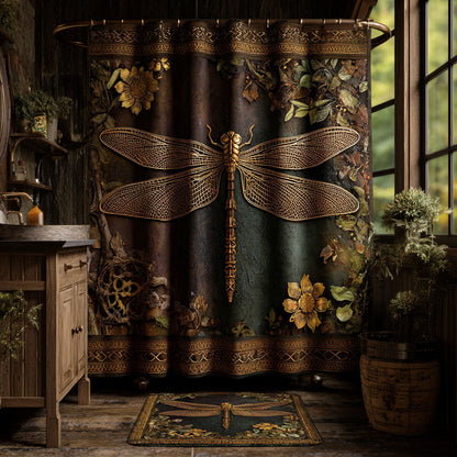 Woodland Bronze Dragonfly Shower Curtain NCU0PTT2999