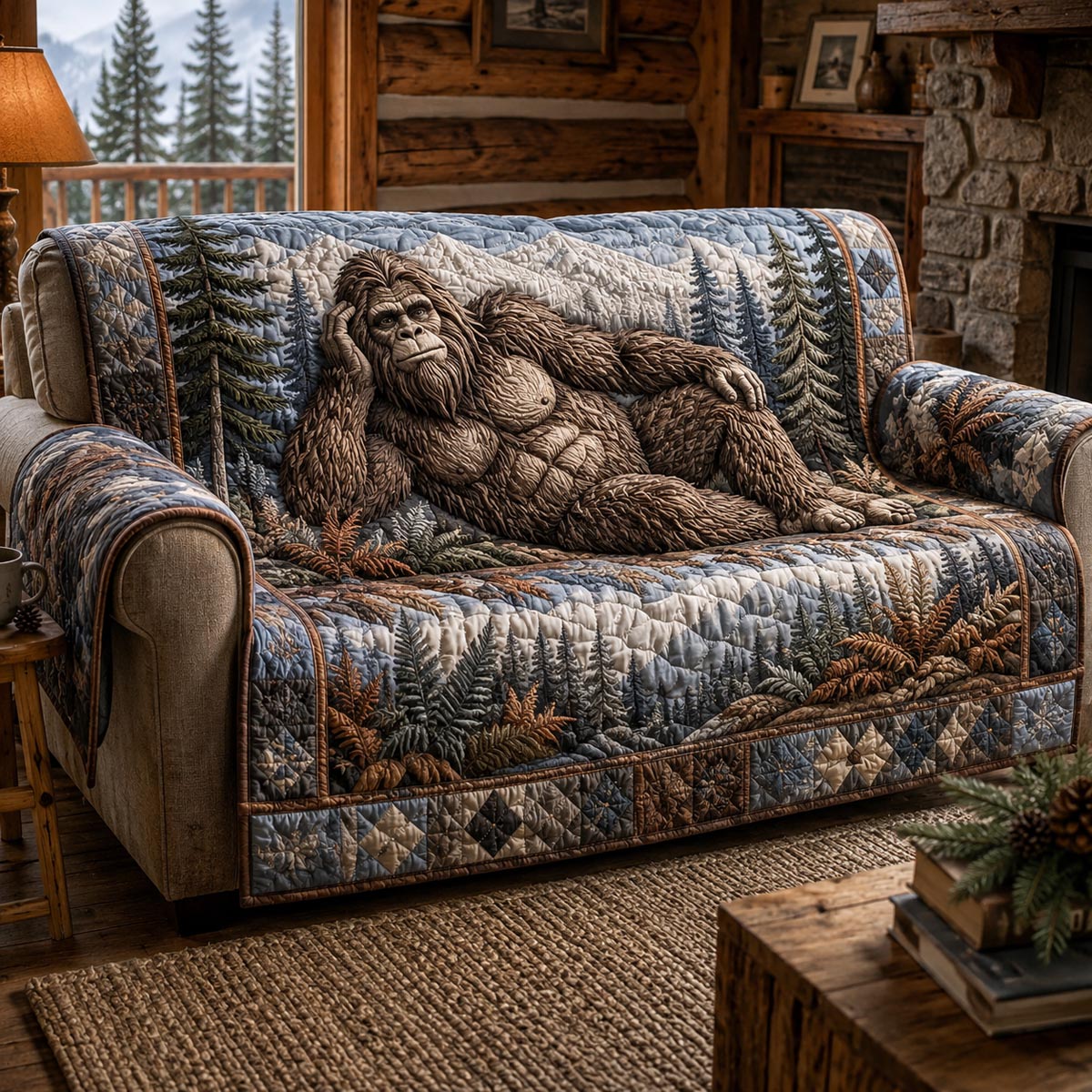 Woodland Bum Quilted Sofa Cover NCU0DV2215