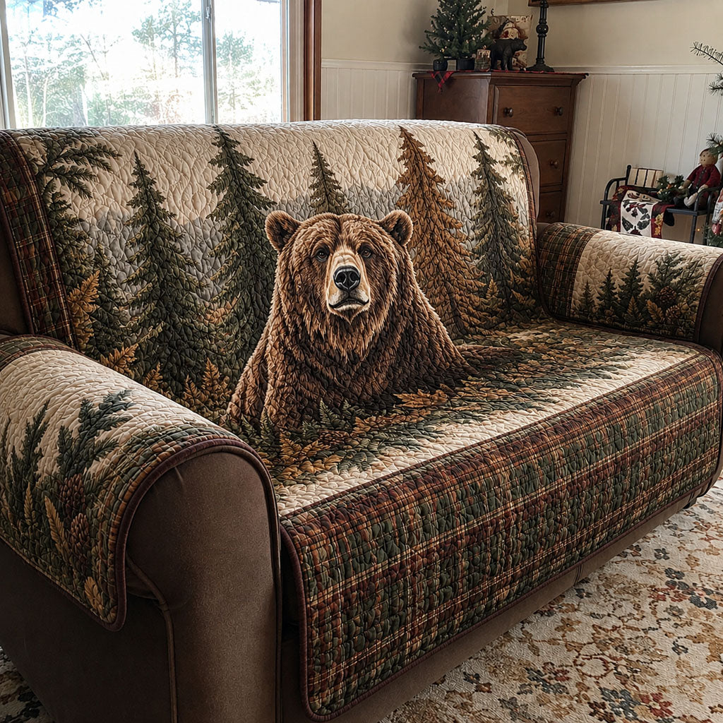 Woodland Cabin Morning Quilted Sofa Cover NCU0PTT3436