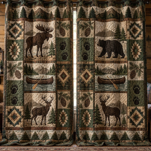 Woodland Canoe Trail Quilted Curtains NCU0PVL1143