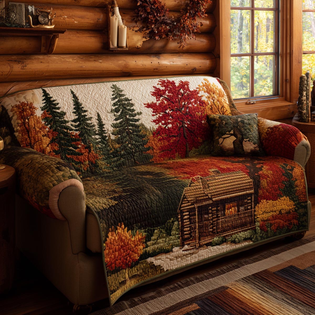 Woodland Comfort Quilted Sofa Cover NCU0DV1870