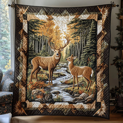 Woodland Deer Quilted Blanket NCU0DDK2324