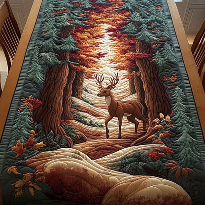 Woodland Deer Quilted Table Runner NCU0NNL028