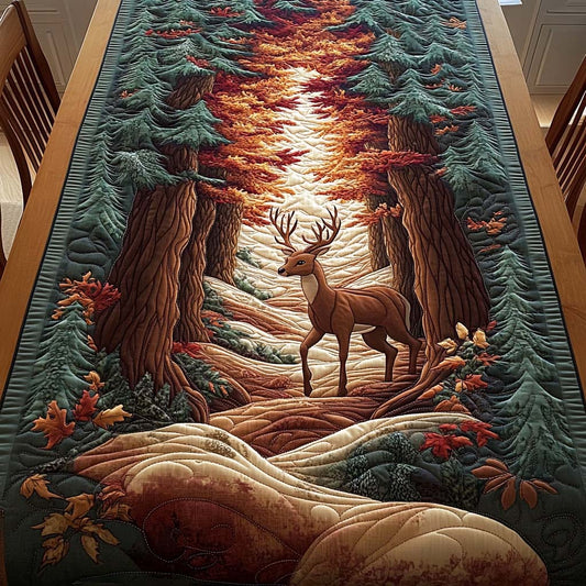 Woodland Deer Quilted Table Runner NCU0NNL028
