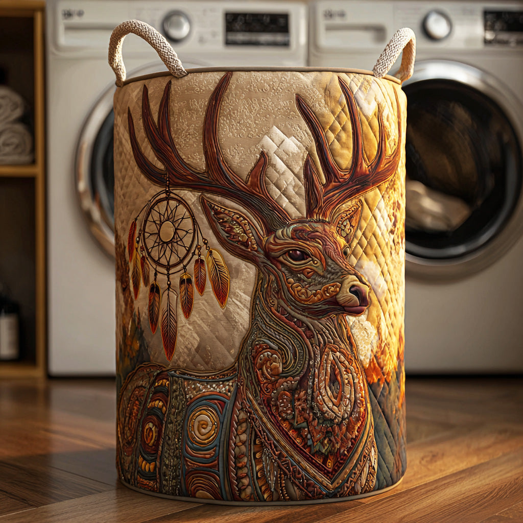 Woodland Deer Spirit Quilted Laundry Basket NCU0NTD953
