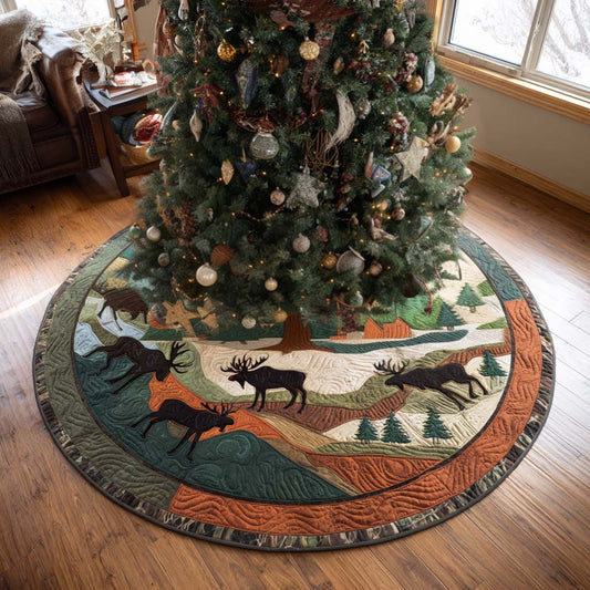 Woodland Dreamscape Christmas Quilted Tree Skirt NCU0PTT1823