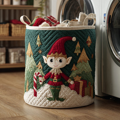 Woodland Elf Fun Quilted Laundry Basket NCU0HNH493