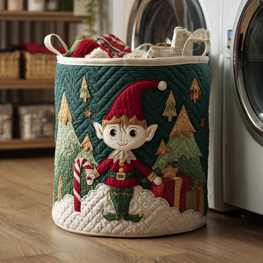 Woodland Elf Fun Quilted Laundry Basket NCU0HNH493